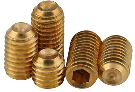 Haroar 10 Stück M6 x 5 mm ~ 30 mm Messing-Innensechskant-Stellschrauben mit Cup Point Madenschrauben(10Pcs M6x10)