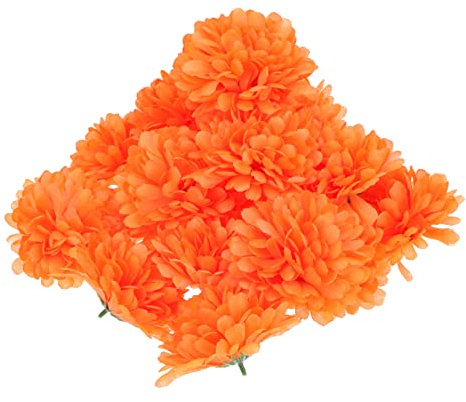 Cabilock 20 Stück Künstliche Chrysanthemen Aus Stoff 10cm Orange Selbstgemacht Festival Blumenschmuck Für Heimdekoration Foto Requisiten