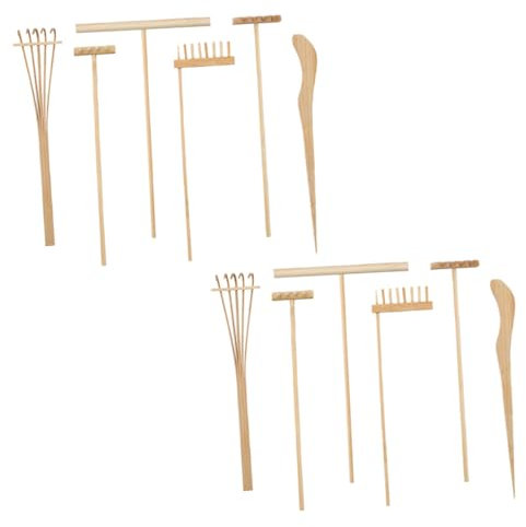 JOINPAYA 2ensembles Mini Râteaux De Jardin Zen pour Bac à Sable Outils De Jardin Élégants Et Décoratifs Accessoire pour Décoration Intérieure