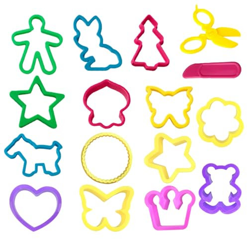16 Stück Knete Zubehör Kinder Plastilin Werkzeuge, Knete Zubehör, Knetzubehör, Knete Werkzeug, Knetwerkzeug, Knetmasse Zubehör, Küchenspielzeug Lernspielzeug Für Jungen Mädchen, Mit Plastikschere