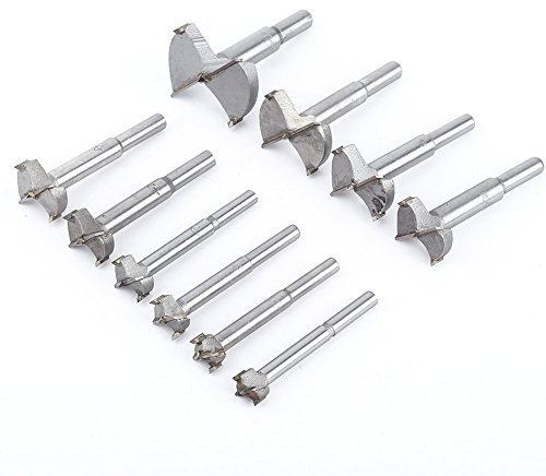 Broca para Taladrar Agujeros, Juego de Brocas Forstner de 10 Piezas de 14-50 Mm, Brocas para Taladrar con Orificios de Fondo Plano de Carburo Cementado Duro, Herramienta de Corte