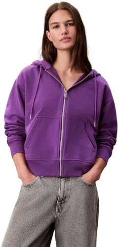 Calvin Klein Donna Felpa con Zip Archive Logo French Terry con Cappuccio