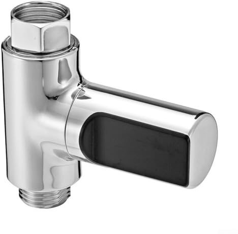 URPIZY Digitales Duschthermometer Mit Temperaturanzeige, Echtzeit-Wassertemperaturmonitor, Selbstangetrieben, Einfache Installation, 360° Drehbares Display, Wassertemperaturanzeige