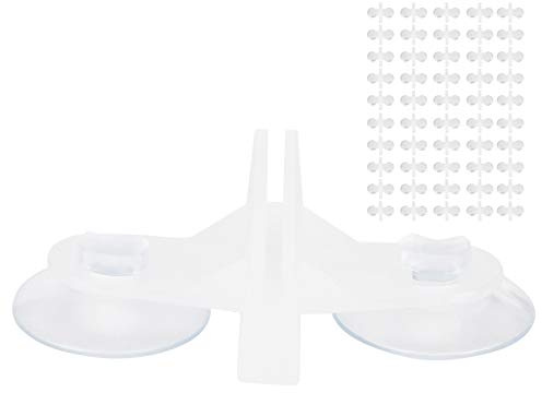 Yinhing Suction Cup Clamp/Holder, Aquarium Divider with Rubber Material 50Pcs Aquarium Divider Holders, Fish Tank Suction Cup Clamp/Holder, Isolation Holders Bracket Plant (White)