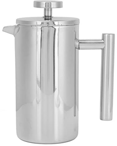 ANKROYU Cafetera de prensa francesa de acero inoxidable de doble capa con aislamiento, portátil, para el hogar, exteriores, camping, viajes, duradera, resistente al calor, gran capacidad, (1000 ml)