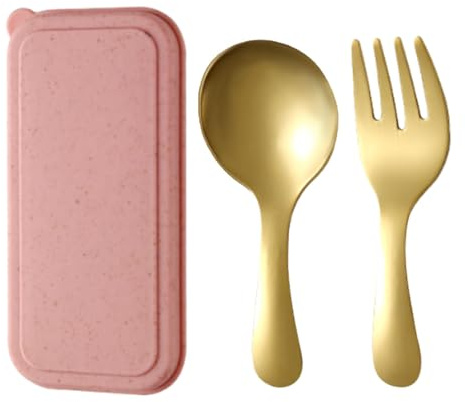 Ensemble de couverts avec cuillères et fourchettes - Ensemble de fourchettes et cuillères | Ensemble de cuillères et fourchettes, couverts réutilisables avec boîte de rangement pour la maison, les
