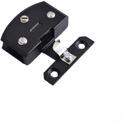 Nicht öffnende Glastürscharnierklemme für Vitrinenschrank, Zinklegierung, Möbelbeschläge, passend für 6 8 mm Glastüren mit Schrauben (schwarz)