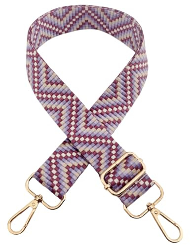 Justerbar väskrem för ombyte, bred axelrem för väskor kvinnor, 3,8 cm väskrem med karbinhake guld, axelrem för kvinnor modern crossbody, handväska, violett, 505