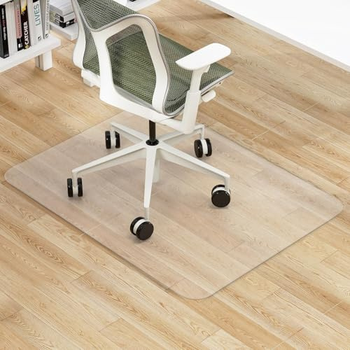 FANTASK Bodenschutzmatte, Schreibtischstuhl Unterlage transparent, Schutzmatte Stärke 1,5mm, Bodenschutz Kratzfest & rutschfest, Stuhlunterlage für Laminat, Parkett, Hartböden (90 x 120 cm)