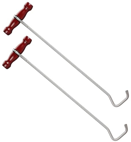 SiliFine Cowboy Boot Hooks Long Shoe Pulls Men Women | Handles for Easy Grip, Stainless Steel J Hook Pulls on Tall Cowboy Boots, Helps Men Put on Riding Footwear Without Bending