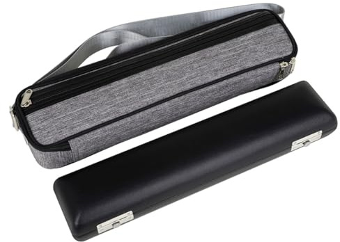 Toyvian Bolsa para Flauta de 16/17 Orificios Resistente al Agua Acolchado, Color Gris, Funda Portátil para Instrumentos Musicales de Viento, Práctica para Transporte y Almacenamiento