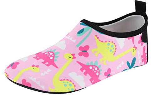 Scarpe da Nuoto Sottili Traspiranti per Bambini Parco Acquatico Calzini Spiaggia con Suola Gomma Cartoni Animati Immersione Pelle (31.5 Little Child)