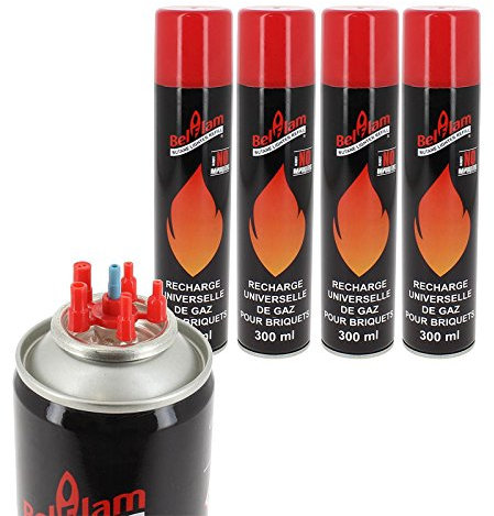 Lot de 4 recharges de gaz pour briquet