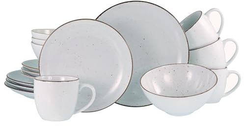 Creatable, 20317, Serie Vintage Nature Weiss, Geschirrset Kombiservice 16 teilig