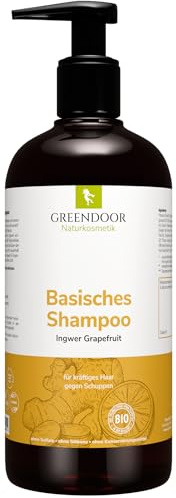 GREENDOOR basisches Natur Shampoo Ingwer Grapefruit vegan 250ml Bio Männer-Shampoo kräftiges Haar natürlich gegen Schuppen, outdoor Haarpflege ohne Silikone Sulfate