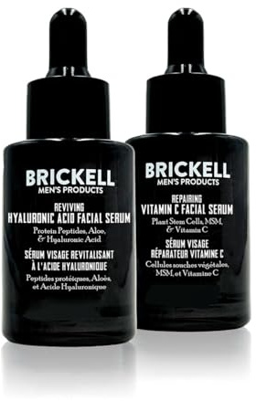 Brickell Men's Products Tages- und Nacht-Gesichtsserum-Routine für Männer, organische und natürliche Anti-Aging-Gesichtsseren, parfümiert