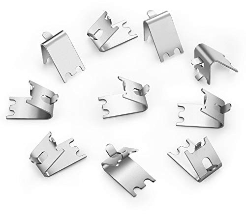 HK Clip para estante de congelador, soporte para estante refrigerador de nevera, hebillas cuadradas de repuesto, ganchos de acero inoxidable para estante de frigorífico (10 unidades)