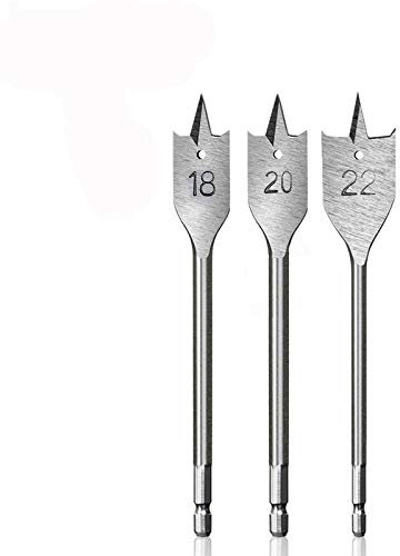 Broca de madera plana de alta velocidad de la pala de acero con la galjanoplastia de titanio (1, φ18mm x 151mm)