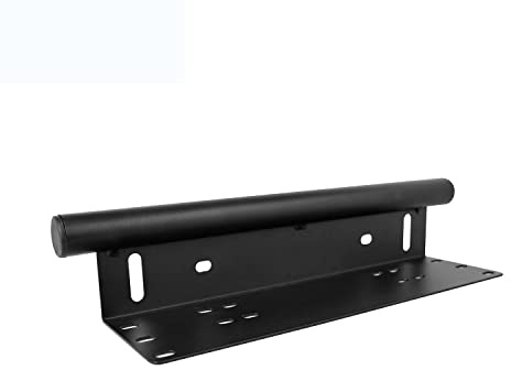 PICAA 17 Soporte universal de aluminio negro, soporte de la placa, soporte del parachoques, soporte de la luz para coche, camión, todoterreno, tractor