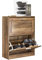 SoBuy Scarpiera Salvaspazio Slim per Ingresso, Mobile Ingresso a 2 Ribalte, 60x23x79 cm, Noce, Design Moderno, Facile Installazione, Regolabile per Scarpe Basse e Stivali, FSR137-F
