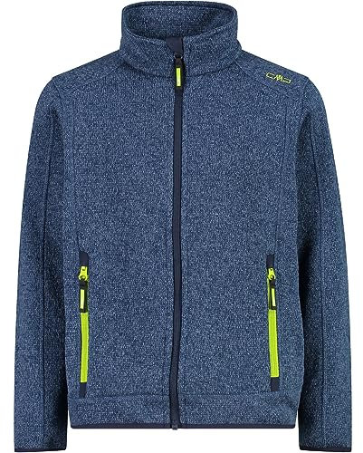CMP Knit Tech Jacke, Blue-Limegreen, EU 98, Blau/Limettengrün, 98 cm