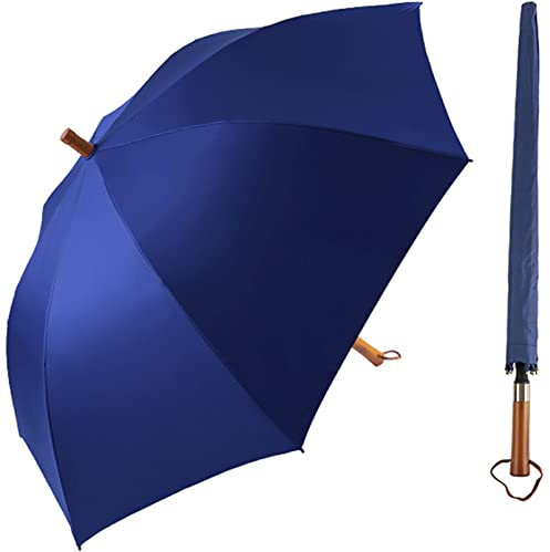 REOTEL Automatischer Golfschirm,122Cm Großer Verstärkter Stabiler Windresistenter Doppelschirm Mit Holzgriff Für Golf, Camping, Wandern, Rucksacktourismus, Angeln,Blau