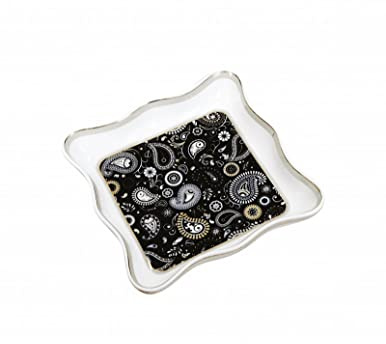 Brandani 52868 VUOTATASCHE SHANTI NERO PORCELLANA, cm 16,5x16,5