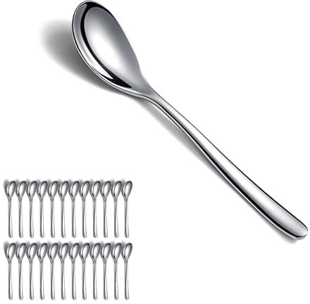 Kyraton Teelöffel 24 Stück, 14cm Edelstahl Kaffeelöffel, Dessertlöffel, Espressolöffel, Kleine Löffel, Löffel Besteck Set, Spülmaschinenfest