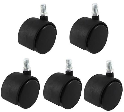 5pcs Universal Chair Wheel Office Chair Casters Chair Wheels M10 x 15mm Furniture Swivel Twin Caster Wheels Replacement Parts