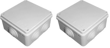 IP55 Waterproof Junction Box ABS Plastic Outdoor Electrical Project Box Enclosure Universal Weatherproof Surface Mounted External Junction Box 3.35x3.35x1.96-inch,2-PACK