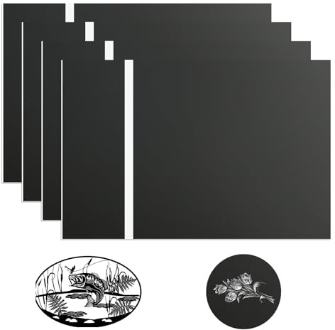 4 Stück 20 * 30cm schwarze Acryl-Schilder für Lasergravur, personalisierte Kunststoffschilder nach Maß für Zuhause, Büro, Geschäft, schwarzes Panel mit weiß graviert