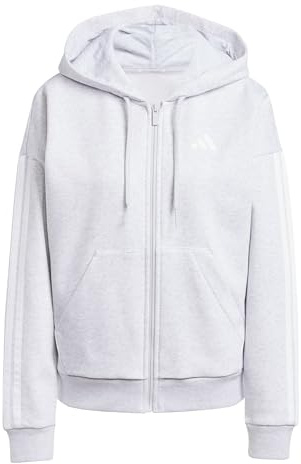 Adidas Donna Essentials 3-Stripes Full-Zip Fleece Hoodie