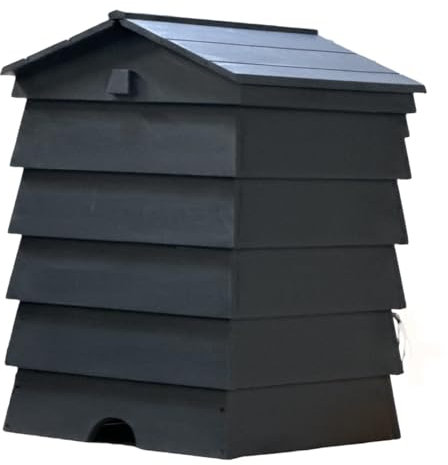Beehive composter/Composter/Post box/Storage box/Planter (Dark grey, Large)
