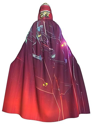 Darts Pfeile Furture Unisex-Erwachsenen-Halloween-Umhang mit Kapuze, langes Hexenkostüm, Cosplay, Umhang, Zauberer-Umhang
