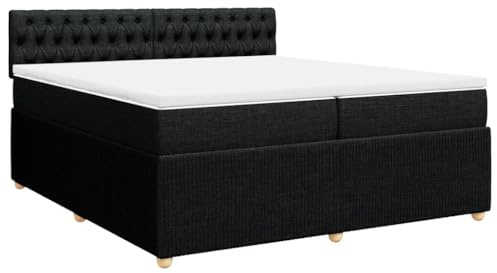vidaXL Ramsäng med madrass svart 200x200 cm tyg