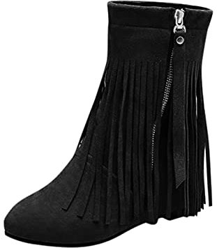 TYUIOP Schneeboots Damen Blockabsatz Profilsohle Kampfstiefel mit schnürung Stiefeletten flach guenstig Gummistiefel kurz Regenstiefel Dirndl Schuhe Sneaker schwarz