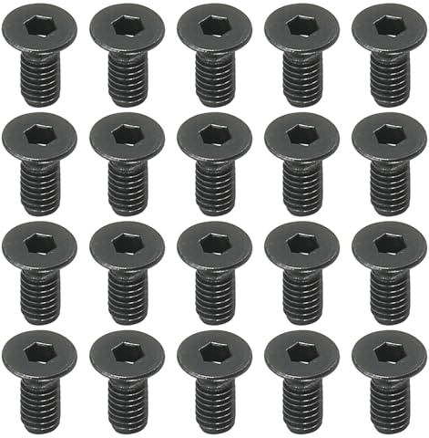 PATIKIL M2,5x6mm Flachkopf Senkschrauben mit Innensechskant Set, 50 Stück 10,9 Stärke Kohlenstoffstahl Senkkopfschrauben mit Vollgewinde, Metrisch Flachkopfschrauben für Industrie Büro