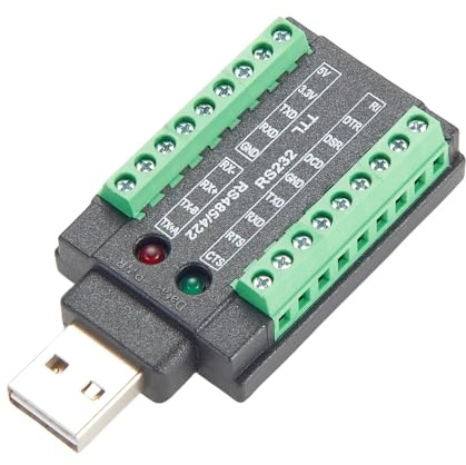 Plinkwirekb Convertidor serie 4 en 1 USB a RS232 RS485 RS422 TTL con adaptador original FT232RNL industrial USB a bloque de terminales compatible con Windows XP/7/8/10/11 Linux Android Mac
