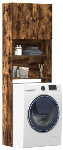 Juroupi Washing Machine Cabinet Smoked Oak 64x24x190 cm Engineered Wood-859131