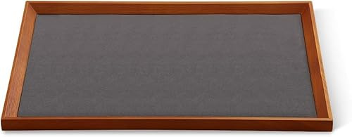 cosescos Schmucktabletts, Holztablett, Premium-Nachttisch-Organizer, luxuriöses Uhrentablett, beigefarbenes Schmuckdisplay für Halskette, Armband (45 x 30 cm, dunkelgrau)