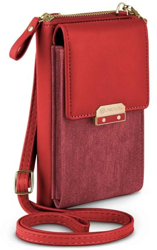 ONEFLOW Bliss Purse für Samsung Galaxy A56 5G Handytasche zum Umhängen Damen mit Portemonnaie, Handy Umhängetasche mit Geldbörse und Handyfach, Kleine Handtasche, Rot