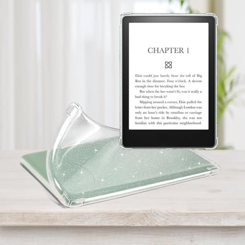 VOVIPO Transparente Glitzer Hülle für Kindle 6 11th Generation-2024/2022 Release, Ultra weiche Flexible TPU Haut Stoßstange Rückseite Cover Mit Verstärkte Ecken für Kindle 6 Zoll 2024,Clear Glitzer