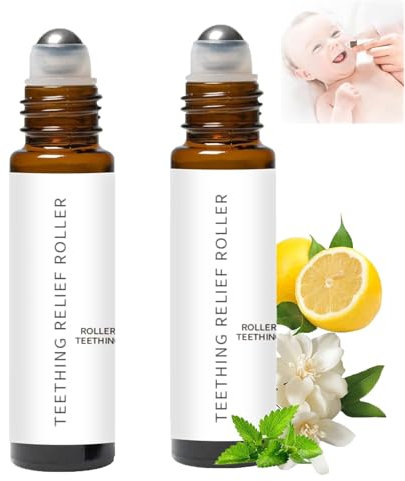 Zahnungshilfe Baby 2er Set, Zahnungsroller für sanfte Schmerzlinderung, Zahnungsrolle Baby 10ml, Natürliche Pflege bei Zahnungsbeschwerden