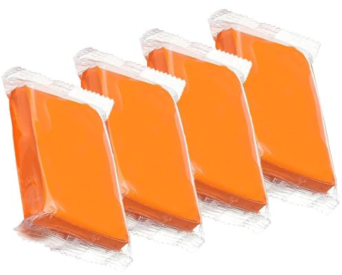 Reinigungsknete, 4 Stück Knete Lack, 100g Car Clay Bar, Lackreinigungsknete, Auto Reinigungsmasse, Flexibles Material Auto Clay Bar, Reinigungsknetmasse, für Motorrad, Trucks, Orange