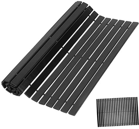 HOLIDYOYO Bambus Badmatte rutschfest Anti-rutsch Duschmatte Fußmatte Badezimmer Teppich Hotel Bodenmatte Schwarz Atmungsaktiv Langlebig Sicher