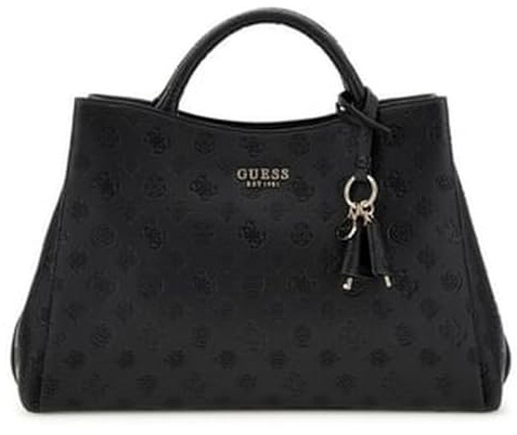 GUESS Phoebe Large Girlfriend Satchel Black Logo