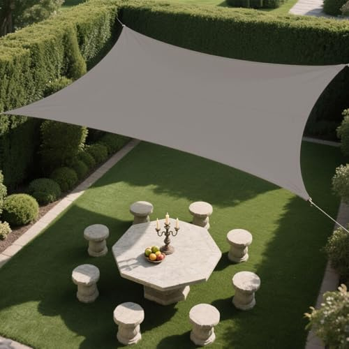 Telo Ombreggiante Esterno, Include Kit di Montaggio, Vele Ombreggianti Rettangolari 4x5 5x6 4x3, Vela Ombreggiante Impermeabile, per Giardino, Patio, Pergola, Giardino,Cortile(Gray,4x6m)