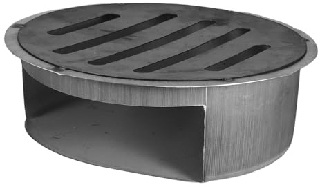 DECOMELODY Wood Stove Ash Pan Tray with Ventilation Metal Ash Holder Round 26cm for Fireplace Accessories Outdoor Cooking and Bbq