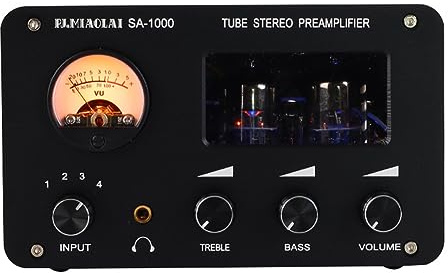 Asyduey SA-1000 Preamplificatore Valvolare Audiophile Amplificatore HiFi Amplificatore di Commutazione Audio Amplificatori per Cuffie Spina Europea Nera