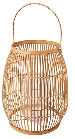 HÖVISK Laterne für Blockkerze, Handarbeit Bambus, 29 cm (IKE 805.165.23)